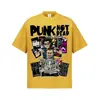 Stejwell PUNK Estilo Callejero Estampado Americano Cuello Pequeño Ropa Unisex Algodón Puro de Peso Pesado Holgada Hombro Caído Manga Corta Camiseta
