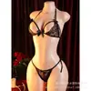 Bragas de encaje con cordones y entrepierna abierta, estilo de tres puntos, productos sexuales sexy para adultos, lencería erótica, conjunto de sujetador sexy, estilo europeo y americano