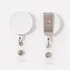 Hebilla plana personalizada fácil de tirar 4 cm clip trasero metálico llavero patrón de gota de pegamento fácil de tirar logo hebilla retráctil de plástico