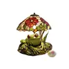 Lâmpada Vitral Modelo Novo Sapo e Flor Transfronteiriça Sapo e Flor Lâmpada de Mesa para Casa Lado da Cama