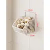 Caja de almacenamiento para cebolla, jengibre y ajo, estante de cocina para montar en la pared, cesta colgante para el hogar sin taladro, cesta de almacenamiento multi-compartimento para jengibre y ajo
