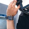 Reloj Megir para hombre, de cuarzo, deportivo, de cuero, luminoso, resistente al agua, cuadrado, a la moda, 2204