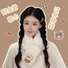 Bufanda para niña suave con relieve de flor con cara sonriente linda para otoño e invierno, estilo coreano para estudiantes, combinable con todo