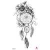 Adesivos de tatuagem de flor esboço preto e branco adesivos de tatuagem de flor adesivos de tatuagem à prova d'água impressão colorida adesivos de tatuagem pequenos para braço inteiro