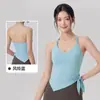 Camisola de Yoga para Mujer con Copas Fijas Integradas, Tirantes Laterales, Camiseta sin Mangas para Fitness con Tirantes Finos y Diseño de Cuello Halter