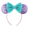 Acessórios de cabelo do Mickey transfronteiriços bordado lantejoulas laço faixa de cabeça de festa faixa de cabeça de parque de diversões férias acessórios de cabelo infantis pronta entrega