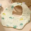 Babero para Bebé de 6 Capas de Gasa de Algodón con Forma de Pétalo Babero para Babas Babero para Recién Nacido Clase A Pañuelo Bandana Babero Antivómitos
