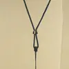 Fio para Pingente de Jade com Fivela de Paz Tecida à Mão DIY, Pingente de Jade, Fio para Pendurar Âmbar, Colar Longo com Fio de Duplo Círculo