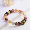 Pulseira Cristal Super Sete Preto Dourado Natural 2025 Flor de Cristal Torre Amarela Flor de Cola Vermelha para Homens e Mulheres