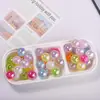 Quankun 20mm Céu Estrelado Glitter Fino Gelatina Contas Redondas Grandes com Furo Acrílico DIY Corrente para Celular Acessórios para Chaveiro Material