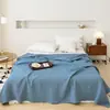 Manta tipo toalla de alta gama, lujo ligero, Clase A, tejido gofrado 100% algodón, manta para sofá, manta para aire acondicionado, manta para siesta, manta de cobertura