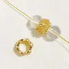Alta Retención de Color Oro de 14K Agujero Grande Incrustado Circonita Calado Cuentas Sueltas Joyería Hecha a Mano con Cuentas Pulsera Collar Accesorios de Cristal DIY