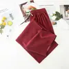 Calça Feminina Wide Leg 2026 Nova Primavera e Outono Reta de Veludo Cotelê Casual Cintura Alta Solta Comprimento Total para Figuras Baixas