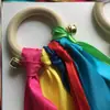 Educação Infantil Montessori Fita Cordão Fita de Dança Arco-Íris para Crianças Brinquedos de Auxílio ao Ensino Círculo de Madeira para Bebê com Sino