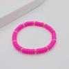 Pulsera Bohemia de Color Pieza de Cerámica Suave Abalorios Moda para Mujer Personalizada Separador de Cuentas Doradas Cuerda Estampada Joyería Europea y Americana