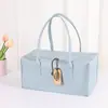 Em estoque Bolsa de Presente Quente para o Festival do Meio Outono Caixa de Presente Couro PU de Alta Qualidade Biscoito Crocante de Gema de Ovo de Bolo da Lua Caixa de Presente Atacado