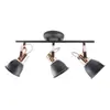 Luminária de Teto com 3 Bocais para Interior Personalizada Preto Fosco Luz Direcional Ajustável Adequada para Cozinha Banheiro Quarto Corredor