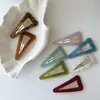Pinza para el pelo de acetato elegante estilo coreano, clip lateral de triángulo hueco, pasador de gama alta, clip para flequillo, accesorio para el cabello