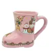 Taza de Cerámica con Forma de Bota Navideña Nueva Creativa Regalo de Navidad Taza de Café de Cerámica Taza Completa de Flores Personalizada