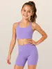 Conjunto de yoga transfronteiriço para meninas adolescentes, crianças e estudantes, calça esportiva justa para Pilates, fitness e corrida