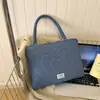 Bolsa de Hombro Única de Mezclilla Lavable con Bordado Hilo Estilo Ins Coreano Bolsa de Almacenamiento Plana Bolsa para Laptop Bolsa de Hombro Única