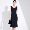 Atacado Verão Gola Redonda Sem Mangas Novo Estilo Vestido Colete Slim Fit Emagrecedor Moda para o Trabalho Vestido Base Feminino de Comprimento Médio