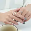 Anillo Coreano Minimalista con Curva de Ola Personalizado para Mujer, Diseño de Nicho de Moda, Sensación Simple y de Alta Gama, Anillo Versátil para el Dedo Índice