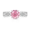 Anel Rosa Milenar Colorido com Pedras Preciosas Mais Vendido no Xiaohongshu para Mulheres, Cravejado com Anel de Diamante de Alto Carbono Brilhante, Disponível para Dropshipping