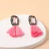 Pendientes Coloridos de Venta Caliente, Pendientes y Aretes Retro de Lujo Ligero con Borla de Piedra Preciosa de Diamante, Venta Directa de Fábrica Transfronteriza