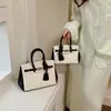 Bolsos de Mujer de Moda Transfronterizos 2026 Nuevo Bolso Tipo Kelly Color-Block Gran Capacidad Bolso de Mano Hombro Cruzado Bolso de Viaje para Mujer