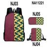 Animação 3D Cross-border do que você bonito Blade Schoolbag Crossbody Bag Pencil Bag Mochila de personagem impressa de três peças