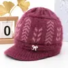 Sombrero de Otoño e Invierno para Mujeres de Mediana Edad y Mayores, Gorro de Lana Tejido para Abuela, Señora Mayor, Protección contra el Frío, Calidez, Más Terciopelo, Grueso, Gorro de Lana para Mamá