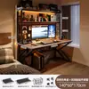 Mesa para Computadora de Escritorio Habitación Hogar Escritorio Mesa Integrada con Estantería Escritorio de Oficina Tablero Perforado Juego de Mesa y Silla para E-Sports