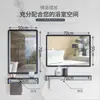 Espejo de Baño Inodoro Inodoro Espejo de Cristal Espejo Cuadrado Colgante de Pared Sin Perforaciones Colgante Horizontal Colgante Vertical Soporte de Espejo