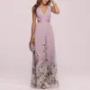 Vestido estampado estilo retro francés para mujer, nuevo modelo de verano, ropa europea y americana transfronteriza para mujer, elegante y moderno vestido largo de cuello en V