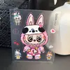 Funda para Teléfono Móvil Estilo Libro Rojo Pequeño, Calcomanía Decorativa Original Labubu para Computadora, Calcomanía en Relieve para iPad