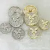 Botão de metal de alta qualidade, botão de borboleta tridimensional, superfície com diamantes de cristal, luxo leve, moda, céu estrelado, fivela para costura manual, acessórios para vestuário