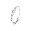 Anillo de plata de ley S925 con forma de lazo TEMU, anillo liso de moda, se puede apilar para usar, anillo para el dedo de lujo ligero de alta gama, venta al por mayor para mujeres