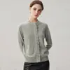 Cárdigan de cachemira de punto de doce puntos de hilo simple para mujer, cuello semi-alto, patrón floral tejido a mano, nuevo abrigo de punto de manga larga para otoño e invierno
