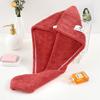 Atacado de fábrica touca europeia de flor seca para cabelo espessa dupla de coral fleece touca seca para cabelo toalha de secar cabelo turbante absorvente