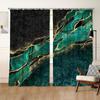 Cortinas de Balcón Negras Abstractas Moradas de Mármol Artificial con Estampado Dorado, Envío Directo Disponible, Envíenos Su Propio Diseño