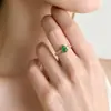 Anel Yuebaozhu S925 Prata Esterlina Diamante Cabacinha Jade Citrino Sorte, Anel de Luxo Leve Vintage de Alta Qualidade Atacado