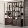 Gabinete multi-tesoro de madera maciza, partición de estilo chino, estante de exhibición de té antiguo de estilo chino nuevo, gabinete de entrada estilo Zen para sala de estar