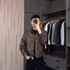 Chaqueta ligera de cuero para hombre para primavera y otoño, elegante chaqueta de motociclista, corte holgado casual, cuero PU suave de alta calidad, ropa de otoño de moda