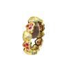 Anillo de corazón de melocotón retro cepillado con circonita candy sweetheart nuevo corindón rojo lujo ligero anillo de diamante de amor de alta gama para mujer