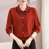 Suéter de punto de manga larga para madre con cuello de muñeca, nuevo estilo otoño 2026, ropa para mujeres de mediana edad, suéter suave y amigable con la piel