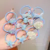 Ligas para el cabello con conchas y estrellas de mar estilo océano fresco para niñas, alta elasticidad, suaves con el cabello, lindas y versátiles, pequeñas ligas para bebés