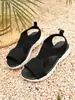 Sandalias Casuales de Punto Grande para Comercio Exterior, Nuevo Estilo Verano 2026, Sandalias Deportivas Simples de Malla con Suela Gruesa sin Cierre para Mujer