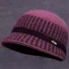 Gorro de Lana Tejido de Invierno para Mujeres de Mediana Edad y Mayores, Gorro de Algodón Grueso con Felpa para Protección contra el Frío, Cálido, para Abuela