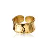 Anillo Rotatorio de Superficie Ancha Irregular Personalizado Tendencia Japonesa y Coreana Anillo de Acero de Titanio Versátil Textura Cóncava-Convexa
